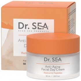 DR. SEA - Crème Visage Anti-Âge Jour - Retinol & Peptides - Hydratation & Fermeté - Minéraux de la Mer Morte - 50ml