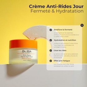 DR. SEA - Crème Visage Anti-Âge Jour - Retinol & Peptides - Hydratation & Fermeté - Minéraux de la Mer Morte - 50ml