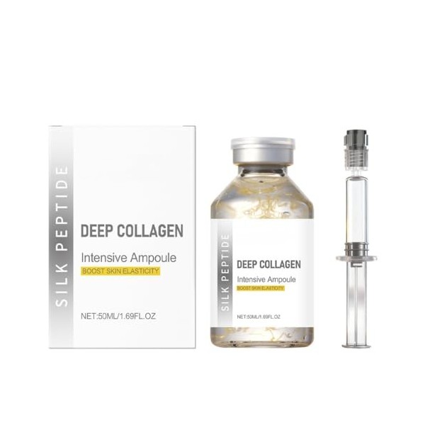 Sérum profond au collagène et peptides de soie, peptides de soie, intensif, liftant, hydrate, raffermit et lifte, anti-âge, e