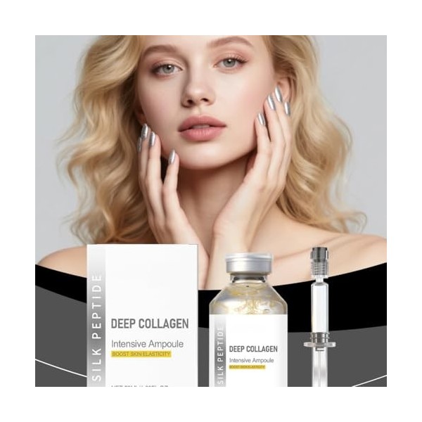 Sérum profond au collagène et peptides de soie, peptides de soie, intensif, liftant, hydrate, raffermit et lifte, anti-âge, e