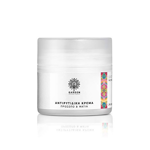 Crème anti-rides Garden pour le visage & yeux | Crème anti-âge 24 h jour & nuit | Panthénol, acide hyaluronique | Rides, ridu