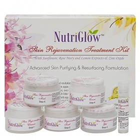 Nutriglow Skin Rejuvenation Treatment Kit with Sunflower, Rose Mary and Lemon Extracts for Skin Purifying and Resurfacing For