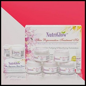 Nutriglow Skin Rejuvenation Treatment Kit with Sunflower, Rose Mary and Lemon Extracts for Skin Purifying and Resurfacing For