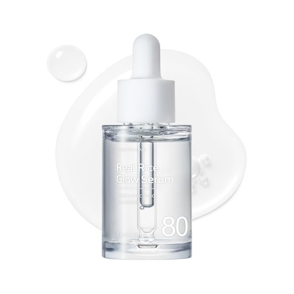 TOSOWOONG Sérum éclat au riz véritable, contenant 80% d’eau de son de riz et de la niacinamide, pour une peau uniforme, un te