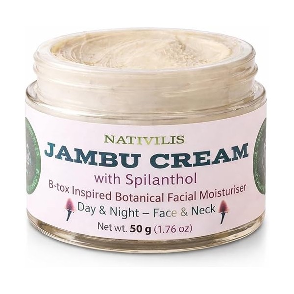 Nativilis Jambu Crème B-tox Inspired - 100% Végétalien - Crème Botanique Visage à lExtrait dAcmella Oleracea de Spilanthes 