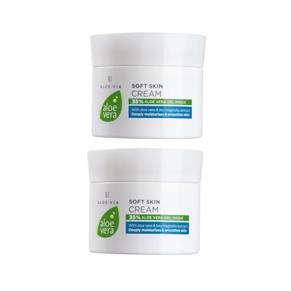 LR Aloe VIA Aloe Vera Lot de 2 crèmes douces pour la peau 100 ml