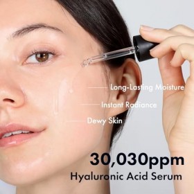 TOSOWOONG Sérum à lacide hyaluronique 3%, 30,030ppm dacide hyaluronique sodique, Sérum hydratant pour le visage, Peau repul
