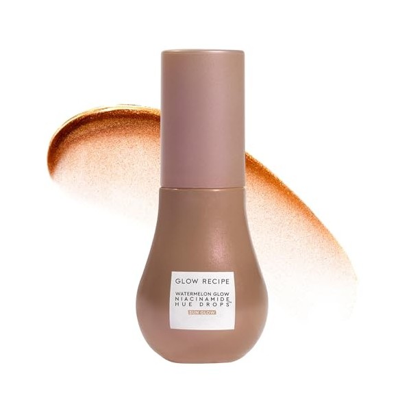 Glow Recipe Hue Drops – Mini sérum teinté pour le visage – Gouttes bronzantes pour éclaircir et hydrater – Apprêt de maquilla...