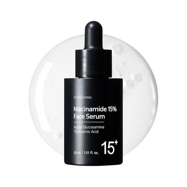 TOSOWOONG Sérum pour le visage à 15% de niacinamide, correcteur des taches brunes, 30ml, 1,01 fl.oz.