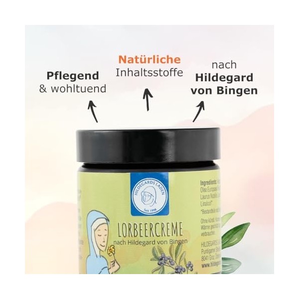 Crème de laurier | daprès Hildegard von Bingen | 100 % naturelle | Crème de soin | fidèle à loriginal | 50 ml