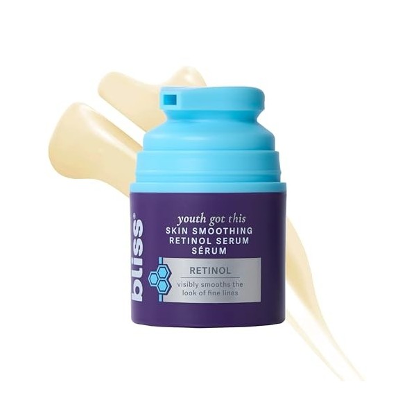 bliss Sérum lissant avancé pour la peau Youth Got This and Pure Retinol Formule cliniquement prouvée Propre Sans parfum Sans ...