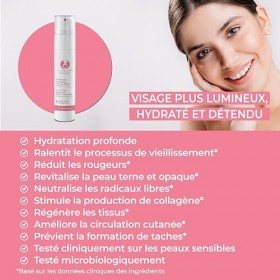 DERMOMAMMA | Crème Visage à lAcide Hyaluronique, Vitamine C, Hydratation Profonde, Ralentit le Vieillissement, Peau Plus Lum