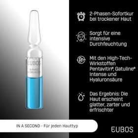 EUBOS En une seconde | Bi Phase Hydro Boost Cure hydratante | Pour tous les types de peau | En cas de stress et de sécheresse
