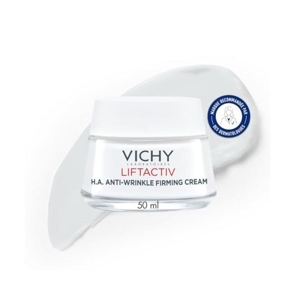 Vichy, Liftactiv, Crème de Jour Anti-Rides Raffermissante, Lisse & Repulpe, Enrichi en Acide Hyaluronique, Pour Peau Sèche, 5