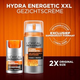 LOréal Men Expert - Soin Hydratant Anti-Fatigue 24H XXL pour Homme - Hydrate & Illumine - Concentré en Vitamine C Pure 10% -