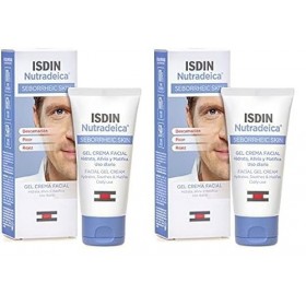 ISDIN Nutradeica Gel-crème pour le visage 50ml | indiqué pour la gestion de lexcès de sébum cutané séborrhéique du visage,