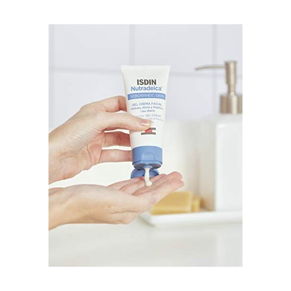 ISDIN Nutradeica Gel-crème pour le visage 50ml | indiqué pour la gestion de lexcès de sébum cutané séborrhéique du visage,