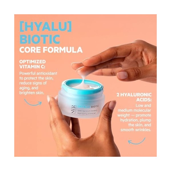 SVR - [HYALU] Biotic Recharge - Gelée Régénérante Repulpante – Hydratation 48h & Éclat – Peaux déshydratées, sensibles, ridée...