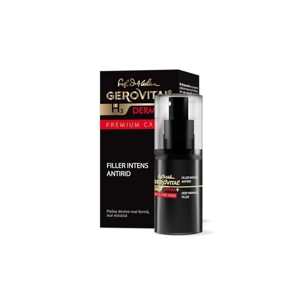 Sérum Remplissage Anti-Rides Intense, Atténue les Rides, Apporte Fermeté, Elasticité et Luminosité à la Peau, 15 ml, Gerovita