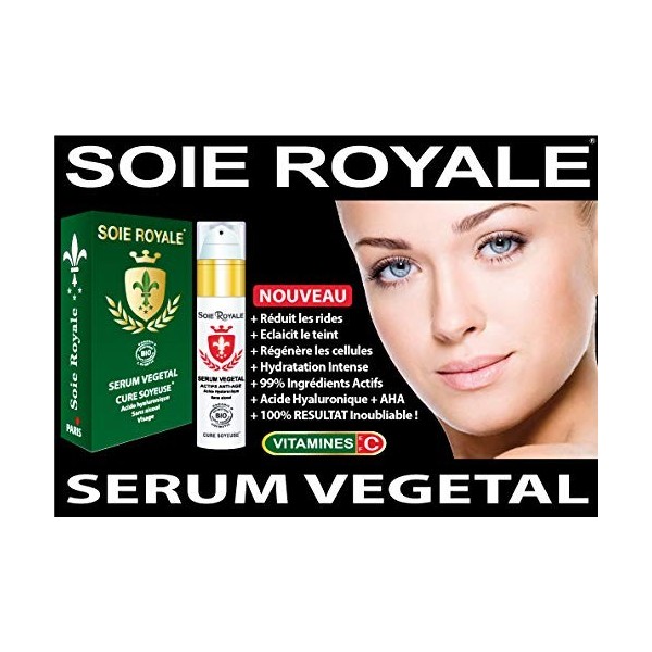 Serum Vegetal Soin Hydratant Régénérant Cellulaire Visage Anti-rides Anti-âge Soie Royale BIO Cure Soyeuse Acide Hyaluronique