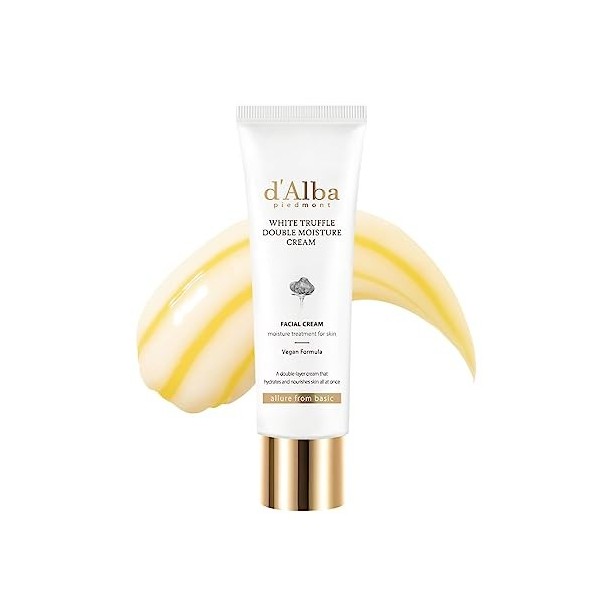 dalba Double sérum et crème à la truffe blanche italienne, soin végétalien, crème hydratante personnalisable 2 en 1 aux truf ...
