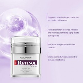 Neutriherbs Retinol Cream for Face,Night Facial Moisturizer Rich Vitamin A,Reduce Fine Lines and Smooth Wrinkles, Anti Aging ...