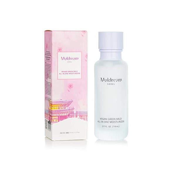 Muldream Vegan Green Crème hydratante tout en un pour les peaux sèches et sensibles Absorption rapide 100 ml