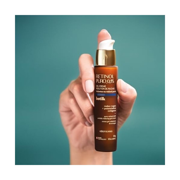 O Boticário Botik Retinol Sérum pur pour le visage 0,1 % | Gel anti-rides | Augmente la fermeté de la peau en 2 semaines et c