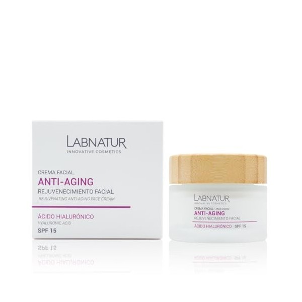 Crème faciale anti-âge avec acide hyaluronique 50 ml SPF15 Crème pour le visage anti-rides Crème raffermissante pour le visag