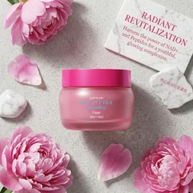 Crème Visage NAD+ aux Peptides, Crème Anti-Âge Hydratante à l’Acide Hyaluronique, Soin Lissant Anti-Rides pour Peau Sèche et ...