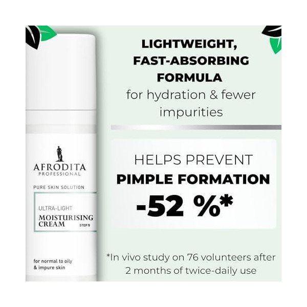 Afrodita Professional Crème de jour ultra légère hydratante + effet mat Niacinamide Hyaluronique Panthénol pour peaux mixtes 