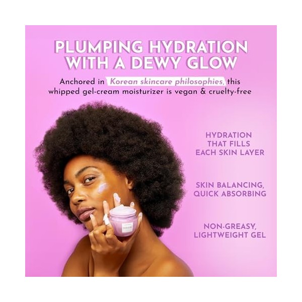 Glow Recipe Mini Plum Plum Plump Crème visage à lacide hyaluronique – Hydratant hydratant pour le visage qui repulpe et équi ...