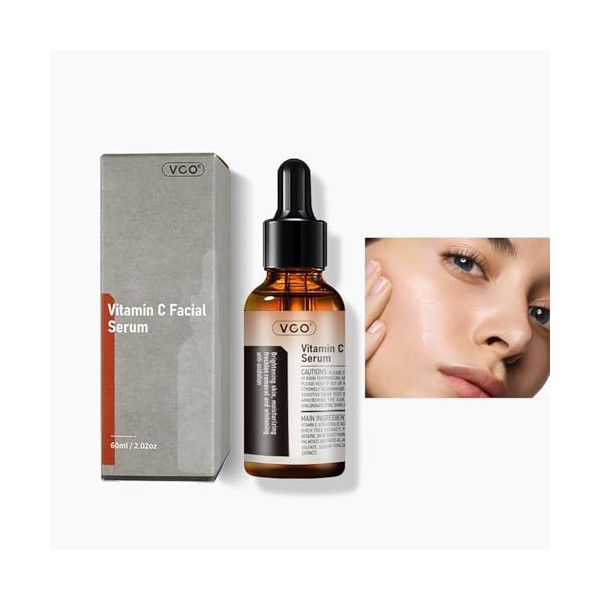 VGO Sérum à la vitamine C pour le visage, sérum facial avec vitamine E et acide hyaluronique, teint uniforme, anti-taches som
