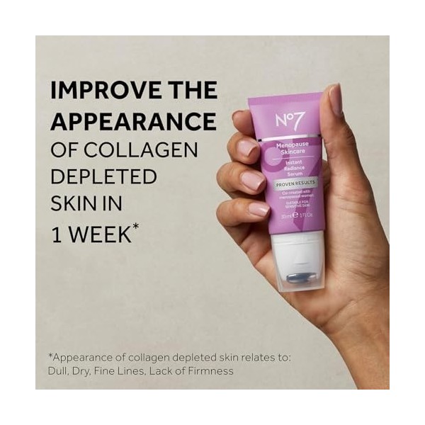 No7 Soins de la peau ménopause - Sérum éclat instantané 30 ml paquet de 1 , 0,14 livre