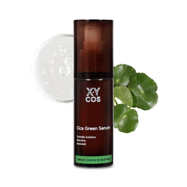 XYCOS Cica Green Sérum 50ml, 1.7fl.oz. | Nettoie les pores | Contre lacné et les imperfections | Rend la peau éclatante |