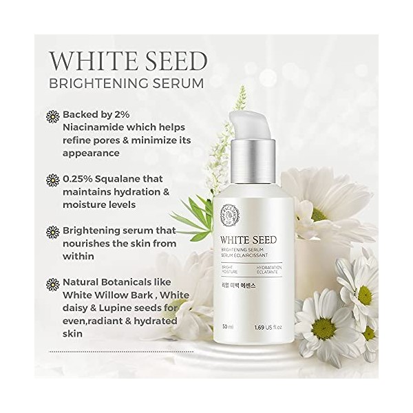 The Face Shop Sérum avec crème hydratante pour le visage avec extrait de graine blanche naturelle - 1.69 oz 50 ml