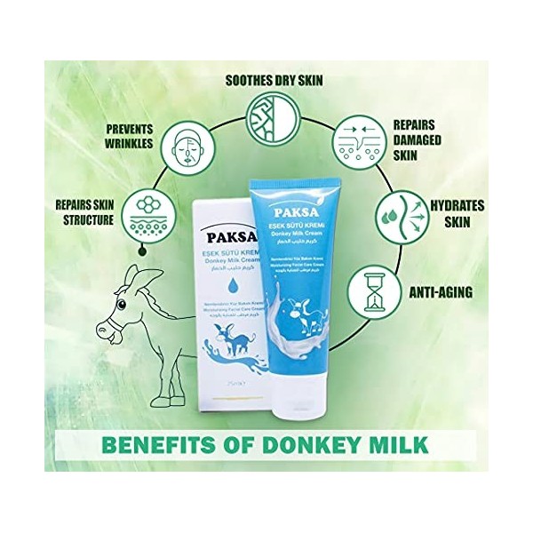 LYSMOSKI Paksa Crème au lait dâne | Soin hydratant bio du visage | Hydratant au lait dânesse de qualité supérieure | Propri