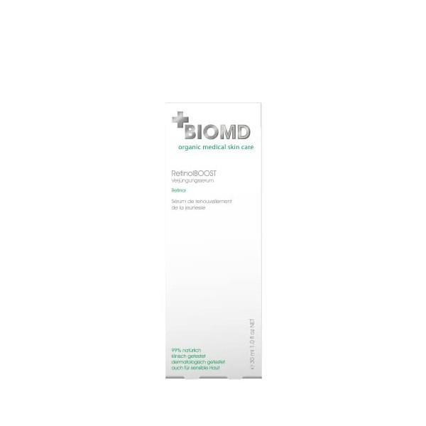 BioMD Retinol Boost, aloe vera, acide citrique, réduit les rides et les taches brunes, lisse la peau, 30 ml