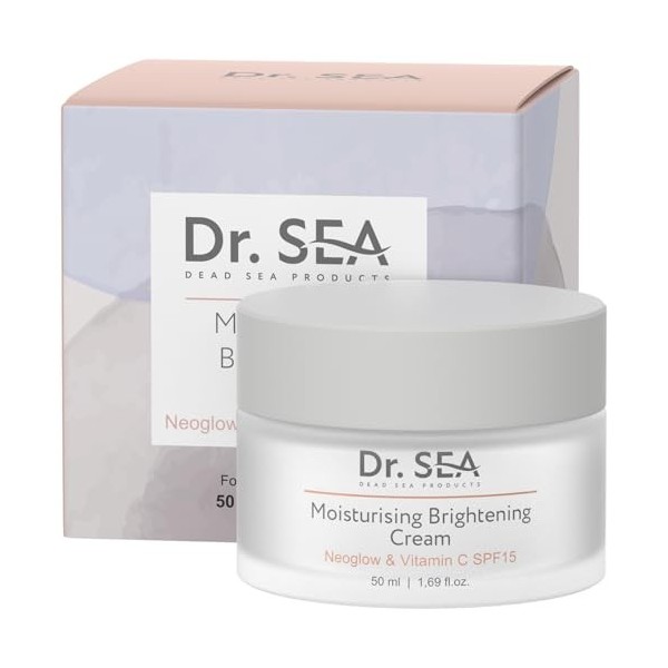 DR. SEA - Crème Hydratante Éclat à la Vitamine C & NEOGLOW - Peaux Sèches & Fatiguées - Hydratation Intense, Anti-Âge & Unifi