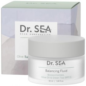 DR. SEA - Fluide Hydratant Équilibrant à l’Huile d’Olive & Thé Vert - Peaux Normales à Mixtes - Hydratation, Éclat et Anti-Âg