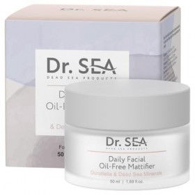 DR. SEA - Crème Visage Matifiante Sans Huile aux Minéraux de la Mer Morte et Algue Dunaliella - Anti-Brillance & Réducteur de