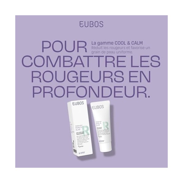 EUBOS | FRAIS & NET | Crème de Jour Anti-Rougeurs SPF 50+ – Soin Vegan Rosacée & Couperose | aux Pigments Verts & Phyto-Compl