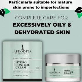 Afrodita Professional Hydro Control Crème de jour 50 ml légère hydratante pour peaux normales et mixtes Oil Control avec glyc