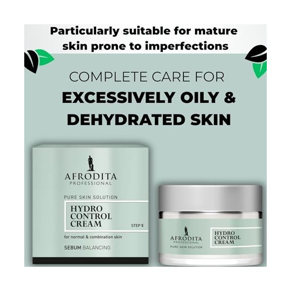 Afrodita Professional Hydro Control Crème de jour 50 ml légère hydratante pour peaux normales et mixtes Oil Control avec glyc