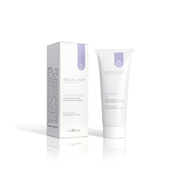 Aquavis® Aktorepair Gel | Gel régénérant pour peaux abîmées et sèches, à lacide hyaluronique et aux extraits naturels. 75 ml