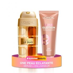 Duo Peau Éclatante– L’Oréal Paris – Sérum Age Perfect Le Duo + Fluide Enlumineur Lumi Glotion Teinte 903 - Rides Lissées & Te
