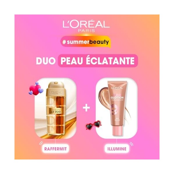 Duo Peau Éclatante– L’Oréal Paris – Sérum Age Perfect Le Duo + Fluide Enlumineur Lumi Glotion Teinte 903 - Rides Lissées & Te
