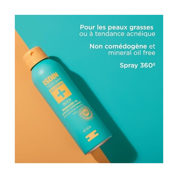 ISDIN Acniben Pack Nettoyant Visage Matifiant 400 ml + Spray Anti-Boutons Corporel 150 ml | Recommandé pour les Peaux à T