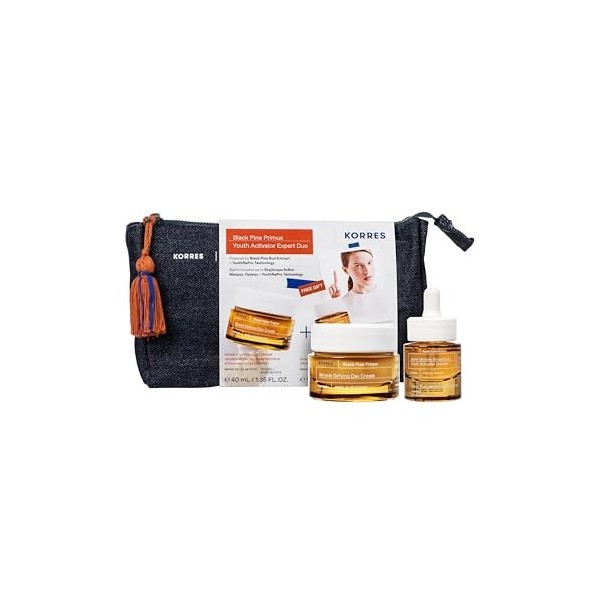 KORRES Black Pine Primus Youth Activator Expert Duo Kit anti-âge comprenant crème de jour 40 ml et booster de 15 ml pour plus