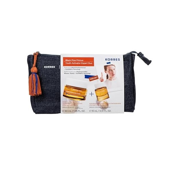 KORRES Black Pine Primus Youth Activator Expert Duo Kit anti-âge comprenant crème de jour 40 ml et booster de 15 ml pour plus